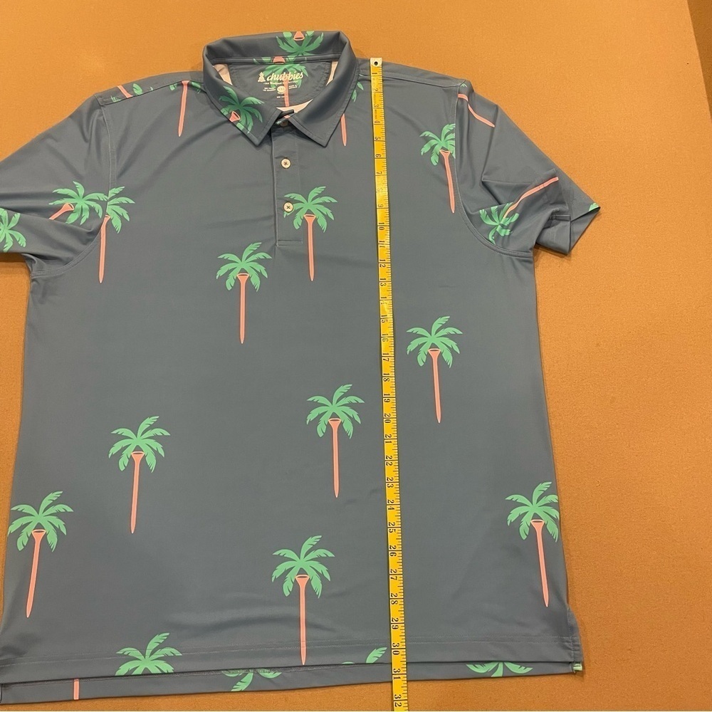 Chubbies Performance Palm Tree Golf Tee Polo Size XXL - Picture 9 of 11